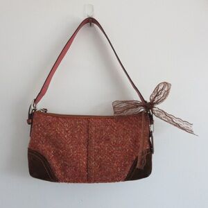 Coach Rust Pink Herringbone Bag